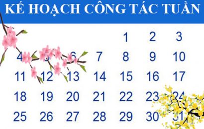 Kế hoạch công tác tuần (từ 04 – 08/01/2021)