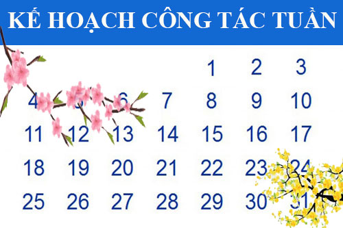 Kế hoạch công tác tuần (từ 01-05/02/2021)