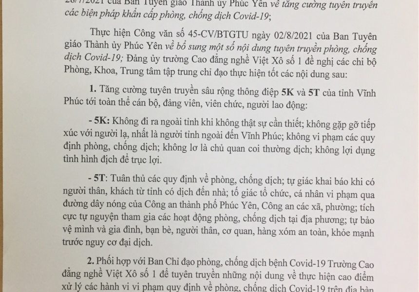 Bổ sung một số nội dung tuyên truyền phòng, chống dịch Covid-19